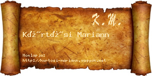 Kürtösi Mariann névjegykártya